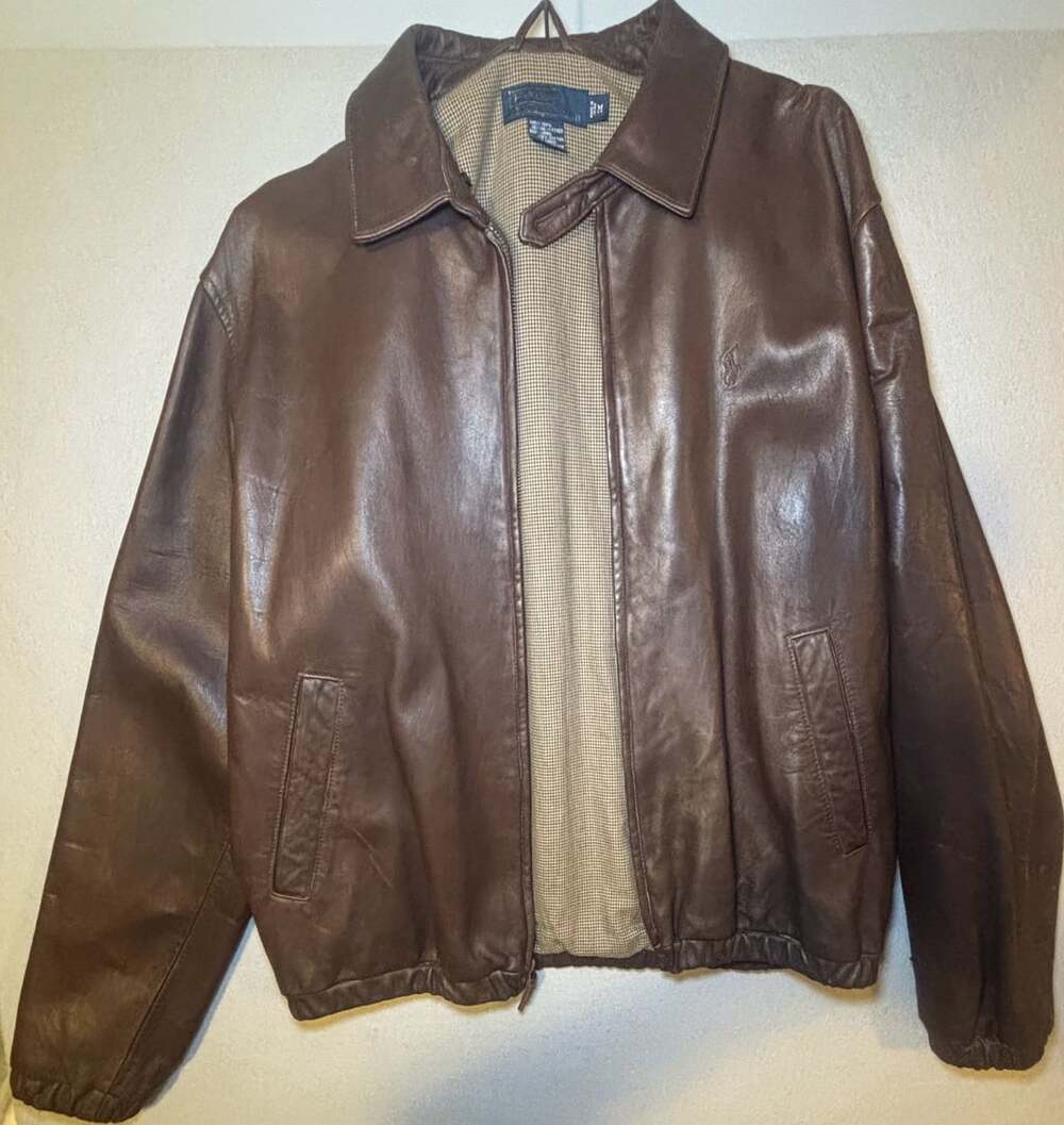 Polo By Ralph Lauren Men's Brown Leather Jacket Size M